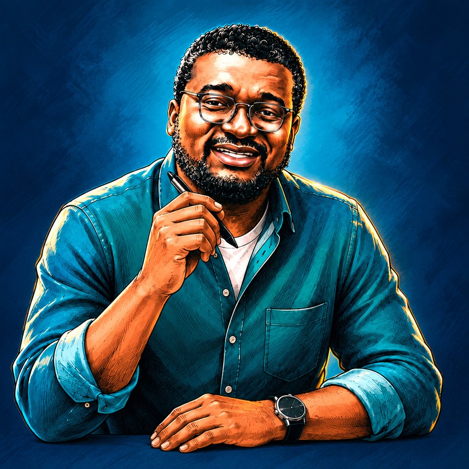 Portrait illustré de Yvon Patrick Mamia